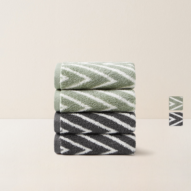 【新疆棉】简约山形纹全棉提花毛巾